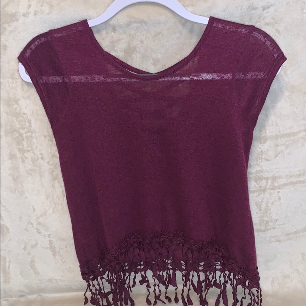 rue 21 top with crosses backing